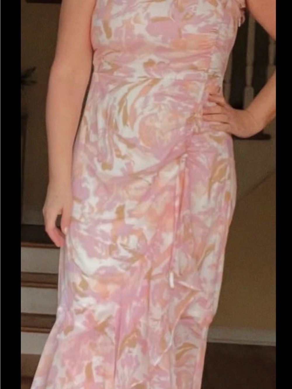 Women’s Pink Marble Print Maxi Dress Cato